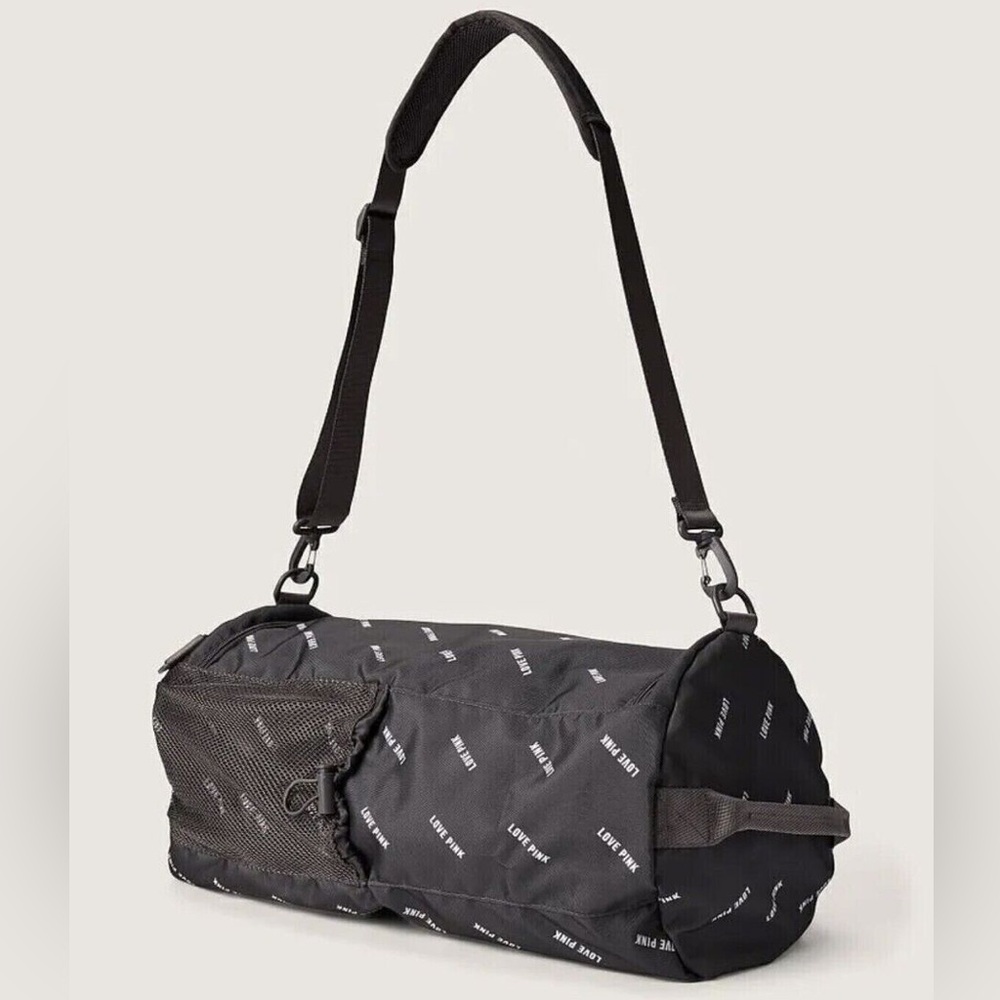 Victoria's Secret Backpack Campus‎ Duffel Bag Grey Love Pink Logo Convertible - Picture 3 of 9